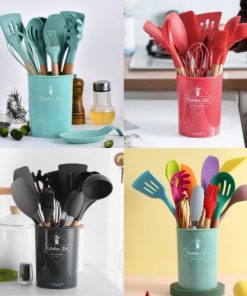 12Pcs Cooking Tools Kitchen Cookware Set Silicone Utensils