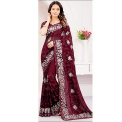 ইন্ডিয়ান জর্জেট শাড়ি ব্লাউজ পিস সহ (41)