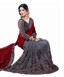 ইন্ডিয়ান জর্জেট শাড়ি ব্লাউজ পিস সহ (38)