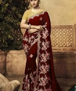 ইন্ডিয়ান জর্জেট শাড়ি ব্লাউজ পিস সহ (35)