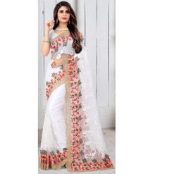 ইন্ডিয়ান জর্জেট শাড়ি ব্লাউজ পিস সহ (46)