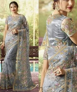 ইন্ডিয়ান জর্জেট শাড়ি ব্লাউজ পিস সহ (32)