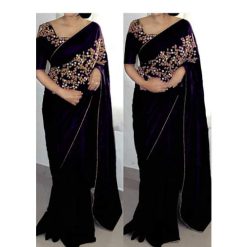 ইন্ডিয়ান জর্জেট শাড়ি ব্লাউজ পিস সহ (31)