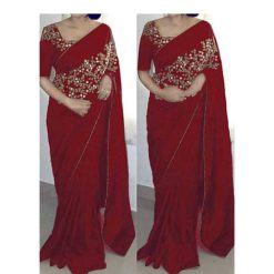 ইন্ডিয়ান জর্জেট শাড়ি ব্লাউজ পিস সহ (30)