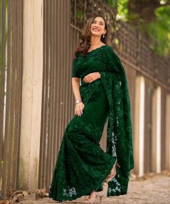 ইন্ডিয়ান জর্জেট শাড়ি ব্লাউজ পিস সহ (25)