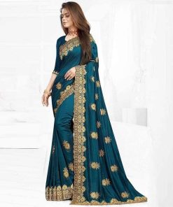ইন্ডিয়ান জর্জেট শাড়ি ব্লাউজ পিস সহ (22)