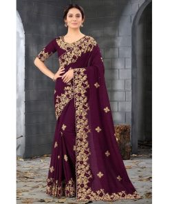 ইন্ডিয়ান জর্জেট শাড়ি ব্লাউজ পিস সহ (10)