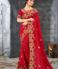 ইন্ডিয়ান জর্জেট শাড়ি ব্লাউজ পিস সহ (7)