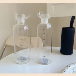 Clear Water Bottle Time Scale Cute Water Drinkware Transparent 750ml