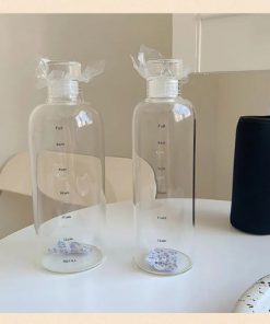 Clear Water Bottle Time Scale Cute Water Drinkware Transparent 750ml