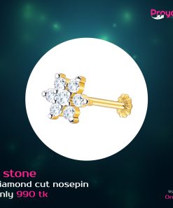 Diamond Cut Radium Zirconia 7 Stone Round Nose Pin (With gift box)