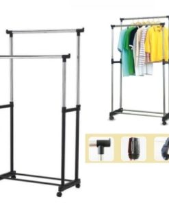 Double Pole Telescopic Clothes Rack