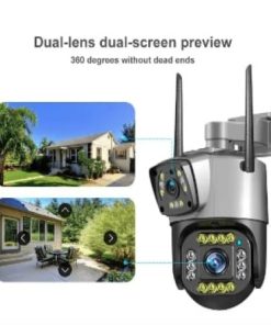Dual Lens Security Camera V380 Pro Smart Home 4MP Auto Tracking Waterproof Outdoor Sim-Supported IP Camera