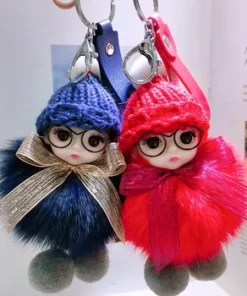 Plush Doll Key Pendant Fur Ball Fashion Small Pendant Backpack Keychains Multicolor per pcs