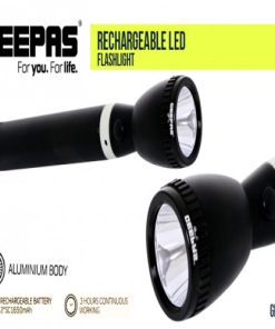 Geepas 3827 Rechargeable Flashlight Torch Light 1800 Meters