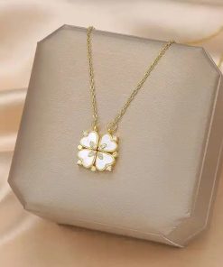 Love Heart Magnetic Pendant Chain Necklace (1)
