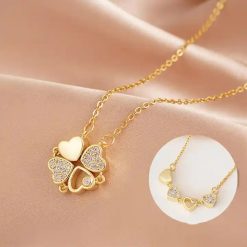 Love Heart Magnetic Pendant Chain Necklace (2)