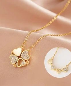 Love Heart Magnetic Pendant Chain Necklace (2)