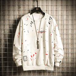 Men's winter ‍SweatShirt (Red Black bindu)