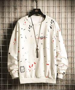Men's winter ‍SweatShirt (Red Black bindu)