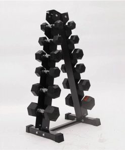 Multi- Function Dumbbell Rack for Safe & Easy Gym Dumbbell Storage 12 Pcs 6 Pairs 200kg - Black Color