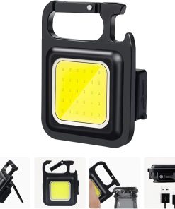 Multi-functional Outdoor Keychain Light with 800Lm COB and 3 Lighting Modes, for Camping, Hiking and Emergencies