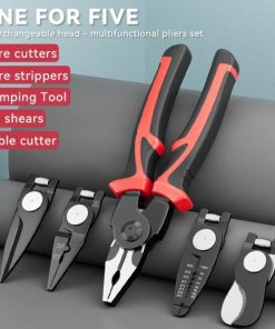 Multifunctional Electrician Pliers 5 in 1 Replaceable Wire Stripping Pliers Wire Cutting Needle Nosed Pliers Special Tools