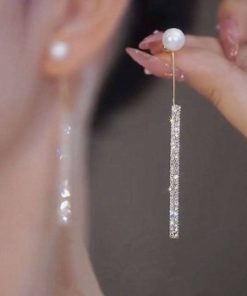 Pearl Dangle Earrings | Dangle Diamond Cut Earrings | Dangling Earrings for Women