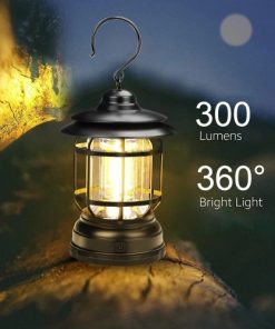 Rechargeable LED Retro Camping Lamp Portable Vintage Lantern