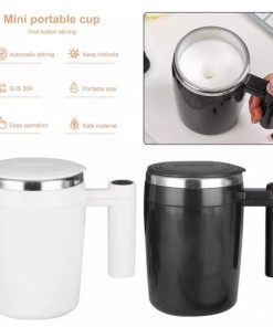 Self Stirring Coffee Milk Tea Cup Smart Mixing Stainless Steel Mug