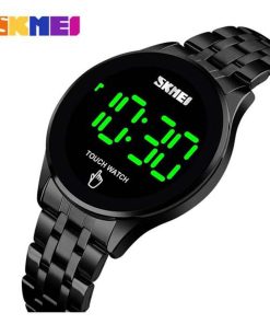 Skmei 1579 Touch Screen Led Digital Watch Luxury Stainless Steel Men Black Watches - Watch