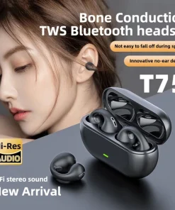 T 75 Wireless Bluetooth 5.3 Earbuds Ear Clip Bone Conduction Headphones Sport Headset