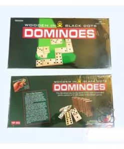 Wooden In Black Dots Dominoes Game – 28 pcs