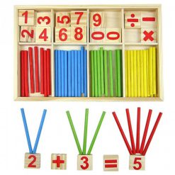 Wooden Mathematic Counting Sticks Wooden Toy Box montessori math learning Education Wooden Montessori Toy Baby Gift