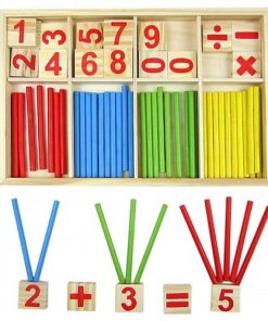 Wooden Mathematic Counting Sticks Wooden Toy Box montessori math learning Education Wooden Montessori Toy Baby Gift