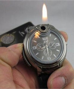 Combination Butane Lighter with Analog Watch