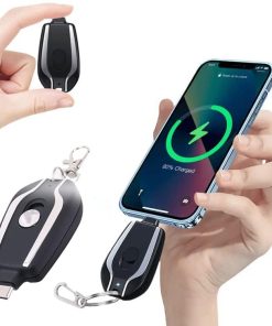Keychain Portable C-Type Charger for (Android) Power Bank Battery Pack, Key Ring Cell Phone Charger
