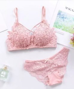 Modern Push Up Bra And Panty Set for Women Pink