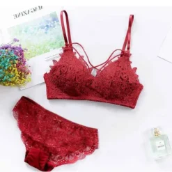 Modern Push Up Bra And Panty Set for Women Red