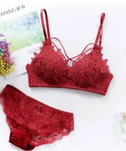 Modern Push Up Bra And Panty Set for Women Red