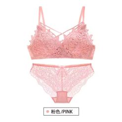 Sexy Underwear Set Cotton Push-up Bra and Panty Sets pink