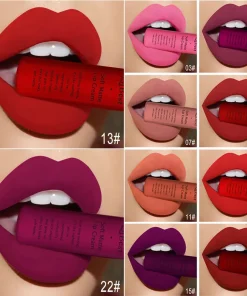 Matte Liquid Lipstick Waterproof Long Lasting Velvet Lip Gloss Tint Tube Matte Nude Pigment Red Black Makeup Cosmetics Lipsticks