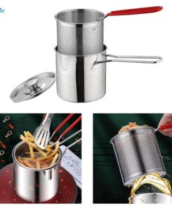 Deep Frying Pot Stainless Steel Cooking Pot for Dining Room 3