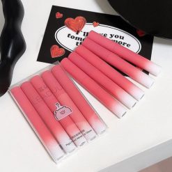 5 Pack Piggy Head Velvet Lip Glaze Set Matte Whitening Non Makeup H3K1 V9 B0G3