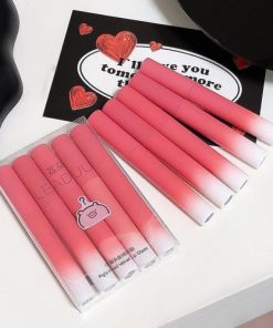 5 Pack Piggy Head Velvet Lip Glaze Set Matte Whitening Non Makeup H3K1 V9 B0G3